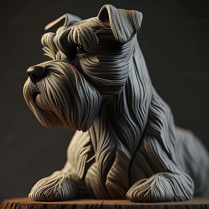 3D model Zwergschnauzer dog (STL)